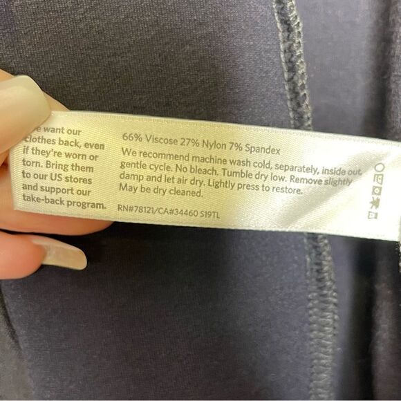 Eileen Fisher Graphite Open Front 3/4 Sleeve Stretch Crepe Cardigan XS - Picture 5 of 5